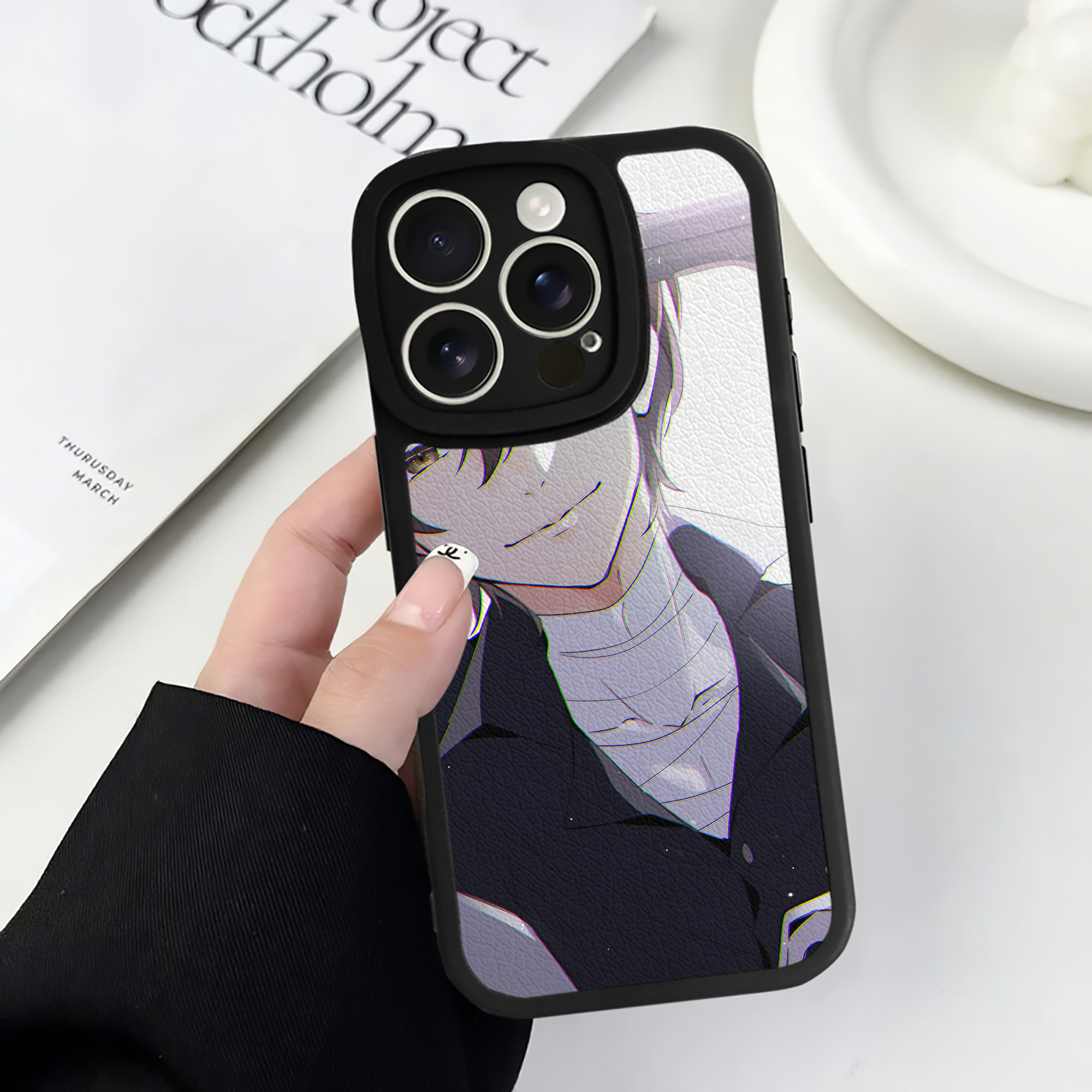 （画像用） 文豪ストレイドッグス Bungo Stray Dogs 【iPhone 16シリーズ対応】シリコンスマホケース（レザー調） 材質：シリコン